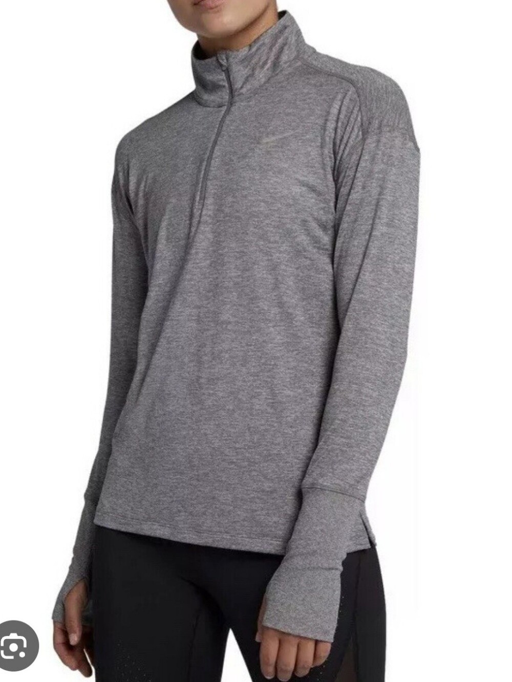Only Bundle💎Nike Gray Heather Quarter-Zip Training Top